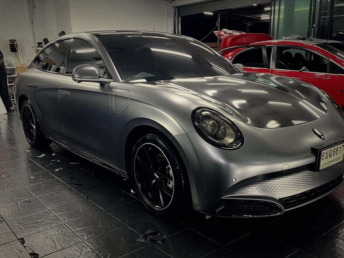 Custom coupe finished in satin gunmetal